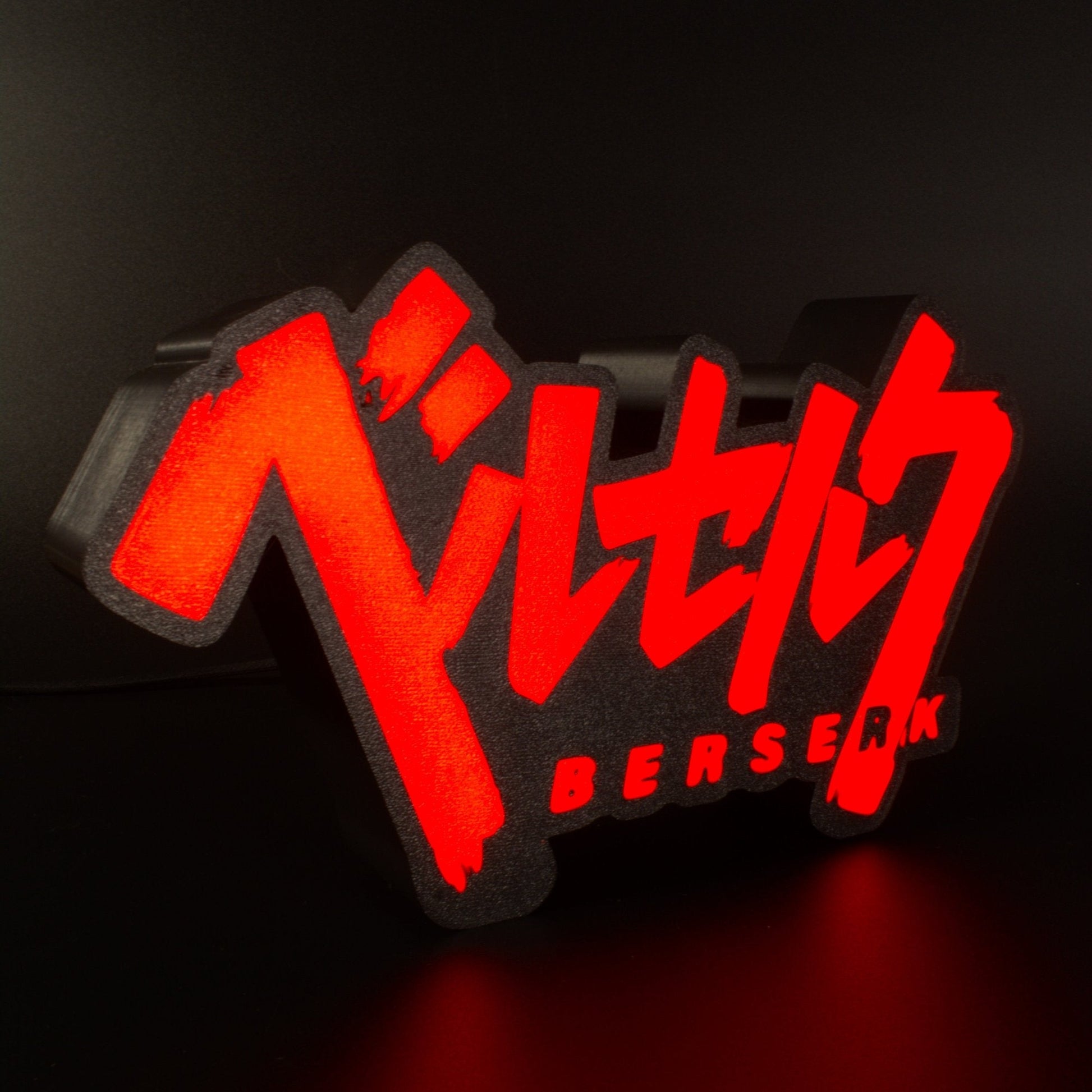 Lampe LED logo japonais Berserk (Kentaro Miura) rouge. Décoration lumineuse pour la maison, chambre, salle de jeux, bureau, setup gaming. - Lampe LED Berserk - Chroma Craft - Lampe LED