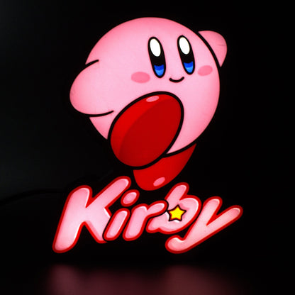 Lampe LED Kirby (Nintendo). Décoration lumineuse pour la maison, chambre, salle de jeux, bureau, setup gaming, chambre d'enfant. Couleurs rouge, rose, bleu, jaune, blanc . Connection Usb C. - Lampe LED Kirby - Chroma Craft - Lampe LED