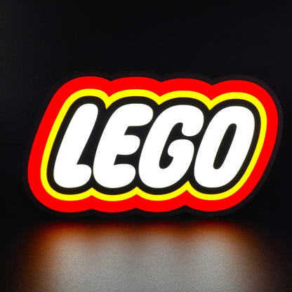 Lampe LED Logo Lego. Décoration lumineuse pour la maison, chambre, salle de jeux, bureau, setup gaming, chambre d'enfant. Couleurs rouge, jaune, blanc, noir . Connection Usb C. - Lampe LED Lego - Chroma Craft - Lampe LED