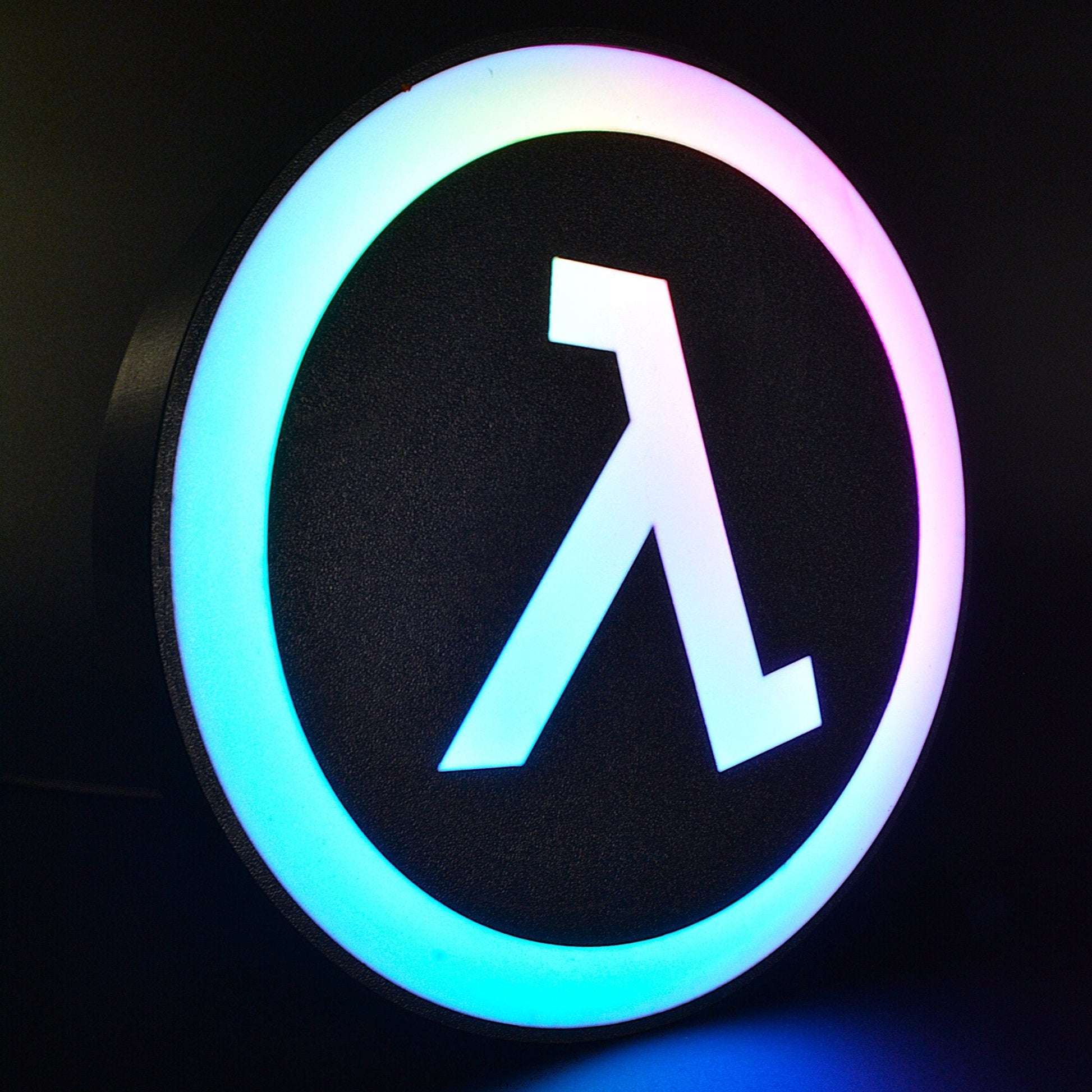 Lampe LED RGB Logo Half Life (Valve). Décoration lumineuse pour la maison, chambre, salle de jeux, bureau, setup gaming, chambre d'enfant. Connection Usb C. - Lampe LED RGB Half - Life - Chroma Craft - Lampe LED