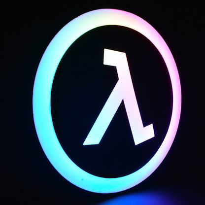 Lampe LED RGB Logo Half Life (Valve). Décoration lumineuse pour la maison, chambre, salle de jeux, bureau, setup gaming, chambre d'enfant. Connection Usb C. - Lampe LED RGB Half - Life - Chroma Craft - Lampe LED