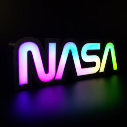 Lampe LED RGB Logo Nasa. Décoration lumineuse pour la maison, chambre, salle de jeux, bureau, setup gaming, chambre d'enfant. Connection Usb C. - Lampe LED RGB NASA - Chroma Craft - Lampe LED