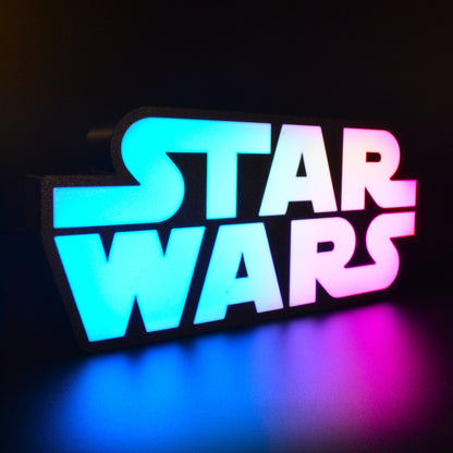 Lampe LED RGB Logo Star Wars. Décoration lumineuse pour la maison, chambre, salle de jeux, bureau, setup gaming, chambre d'enfant. Connection Usb C. - Lampe LED RGB Star Wars - Chroma Craft - Lampe LED