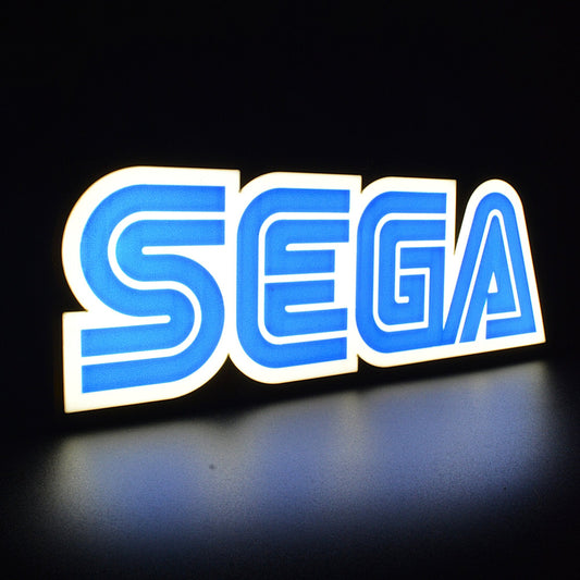 Lampe LED Logo SEGA. Décoration lumineuse pour la maison, chambre, salle de jeux, bureau, setup gaming, chambre d'enfant. Couleur bleu, blanc. Connection Usb C. - Lampe LED Sega - Chroma Craft - Lampe LED