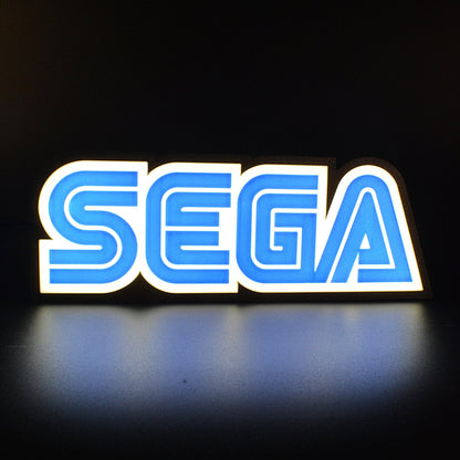 Lampe LED Logo SEGA. Décoration lumineuse pour la maison, chambre, salle de jeux, bureau, setup gaming, chambre d'enfant. Couleur bleu, blanc. Connection Usb C. - Lampe LED Sega - Chroma Craft - Lampe LED