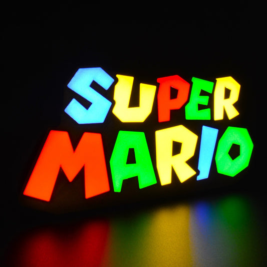 Lampe LED Super Mario (Shigeru Miyamoto, Nintendo). Décoration lumineuse pour la maison, chambre, salle de jeux, bureau, setup gaming, chambre d'enfant. Couleurs jaune, rouge, vert, bleu. Connection Usb C. - Lampe LED Super Mario - Chroma Craft - Lampe LED