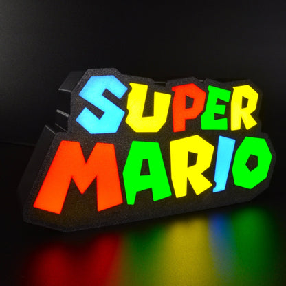 Lampe LED Super Mario (Shigeru Miyamoto, Nintendo). Décoration lumineuse pour la maison, chambre, salle de jeux, bureau, setup gaming, chambre d'enfant. Couleurs jaune, rouge, vert, bleu. Connection Usb C. - Lampe LED Super Mario - Chroma Craft - Lampe LED