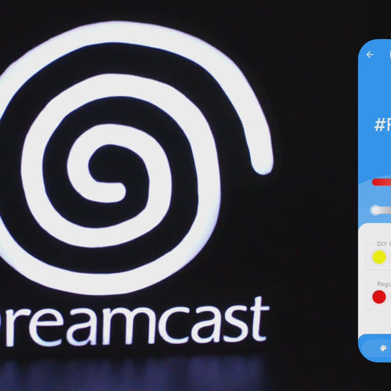 Lampe LED RGB Logo Dreamcast. Décoration lumineuse pour la maison, chambre, salle de jeux, bureau, setup gaming, chambre d'enfant. Connection Usb C.